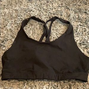 Black Cris Cross Back Sports Bra
